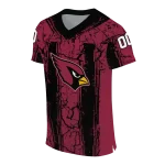 personalized arizona cardinals rugged stripes red jersey best selling