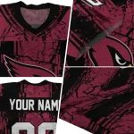 personalized arizona cardinals rugged stripes red jersey best selling
