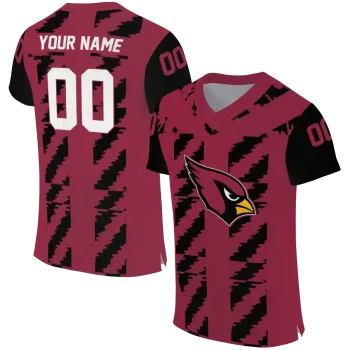 personalized arizona cardinals stripe block red jersey best selling