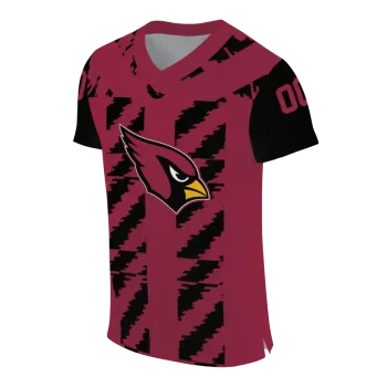 personalized arizona cardinals stripe block red jersey fashion forward