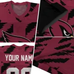 personalized arizona cardinals stripe block red jersey best selling