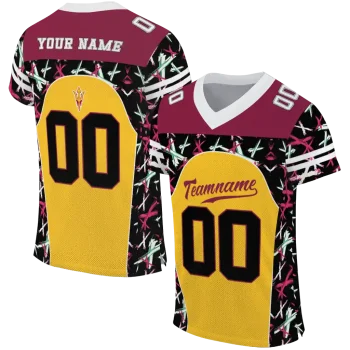 personalized arizona state sun devils brushstroke xs gold black jersey best selling