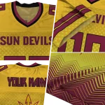 personalized arizona state sun devils halftone sweep gold black jersey best selling