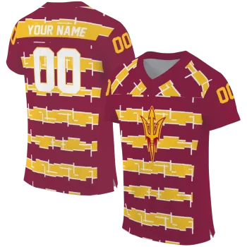 personalized arizona state sun devils layered grids maroon jersey best selling