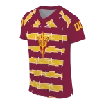 personalized arizona state sun devils layered grids maroon jersey best selling