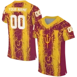 personalized arizona state sun devils rugged stripes maroon jersey best selling