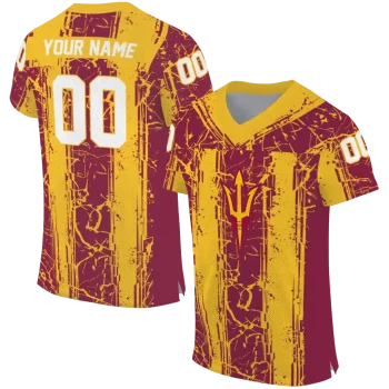 personalized arizona state sun devils rugged stripes maroon jersey best selling
