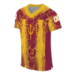 personalized arizona state sun devils rugged stripes maroon jersey best selling