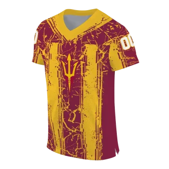 personalized arizona state sun devils rugged stripes maroon jersey fashion forward