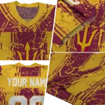 personalized arizona state sun devils rugged stripes maroon jersey best selling