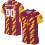 personalized arizona state sun devils stripe block maroon jersey best selling