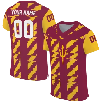 personalized arizona state sun devils stripe block maroon jersey best selling