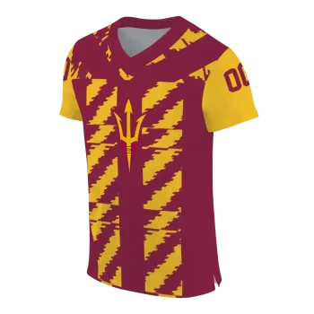 personalized arizona state sun devils stripe block maroon jersey fashion forward