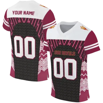 personalized arizona state sun devils tire arrows maroon black white jersey best selling