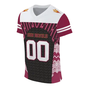 personalized arizona state sun devils tire arrows maroon black white jersey fashion forward