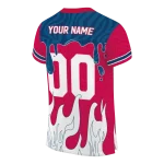 personalized arizona wildcats dripping flames red white jersey best selling