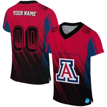 personalized arizona wildcats halftone flow red black jersey best selling