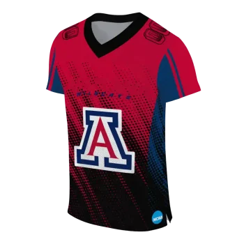 personalized arizona wildcats halftone flow red black jersey fashion forward