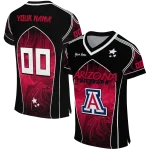personalized arizona wildcats halftone slant red black jersey best selling
