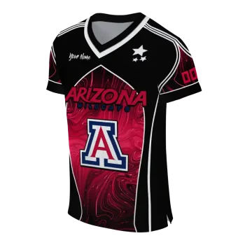 personalized arizona wildcats halftone slant red black jersey fashion forward