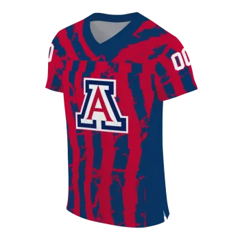 personalized arizona wildcats stripe splatter red jersey fashion forward