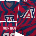 personalized arizona wildcats stripe splatter red jersey best selling