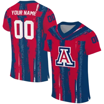personalized arizona wildcats striped texture red jersey best selling