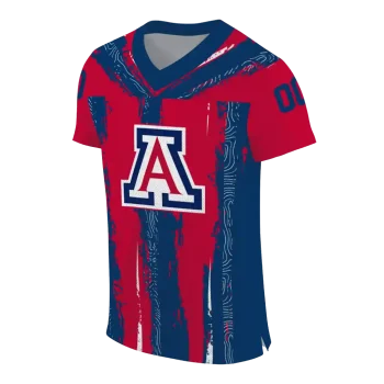 personalized arizona wildcats striped texture red jersey fashion forward