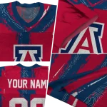 personalized arizona wildcats striped texture red jersey best selling