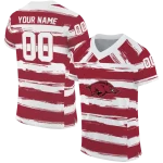 personalized arkansas razorbacks art stripe red jersey best selling