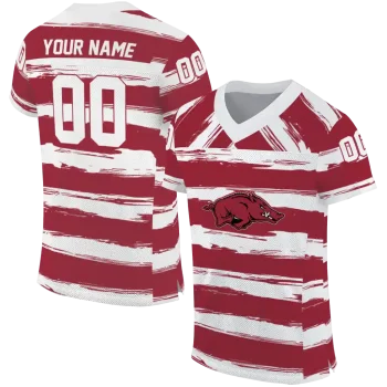 personalized arkansas razorbacks art stripe red jersey best selling