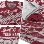 personalized arkansas razorbacks camo shatter red jersey best selling
