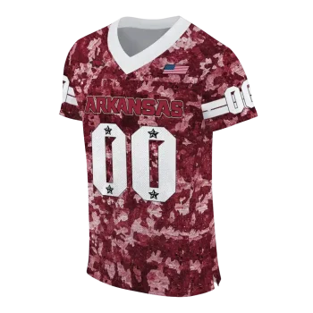 personalized arkansas razorbacks camouflage abstract red jersey fashion forward