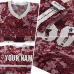 personalized arkansas razorbacks camouflage abstract red jersey best selling