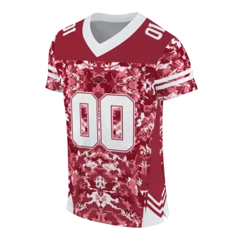 personalized arkansas razorbacks mirrored pattern red jersey fashion forward