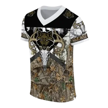 personalized arkansas state red wolves antler skull camouflage hunting jersey fashion forward