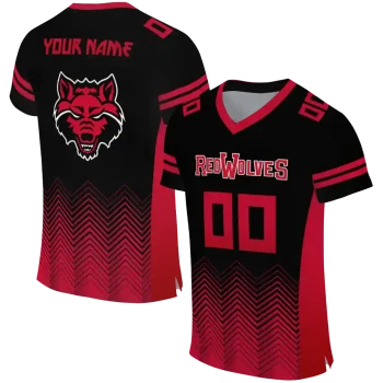 personalized arkansas state red wolves halftone sweep black jersey best selling