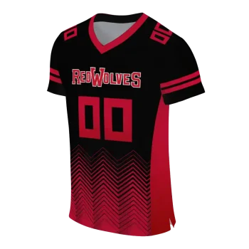 personalized arkansas state red wolves halftone sweep black jersey fashion forward