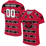 personalized arkansas state red wolves layered grids scarlet jersey best selling