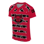 personalized arkansas state red wolves layered grids scarlet jersey best selling
