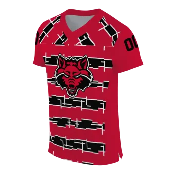 personalized arkansas state red wolves layered grids scarlet jersey fashion forward