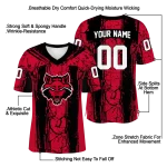 personalized arkansas state red wolves rugged stripes scarlet jersey best selling