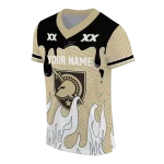 personalized army black knights dripping flames gold white jersey best selling