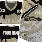 personalized army black knights dripping flames gold white jersey best selling