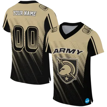 personalized army black knights halftone flow gold black jersey best selling