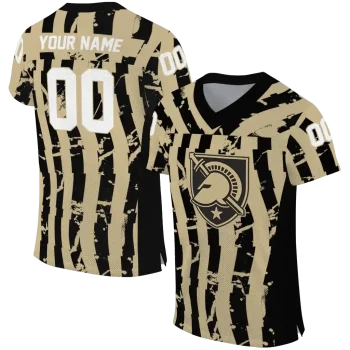 personalized army black knights stripe splatter gold jersey best selling