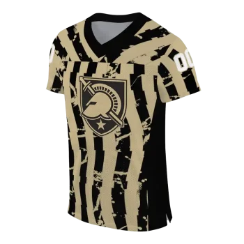 personalized army black knights stripe splatter gold jersey fashion forward