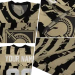 personalized army black knights stripe splatter gold jersey best selling