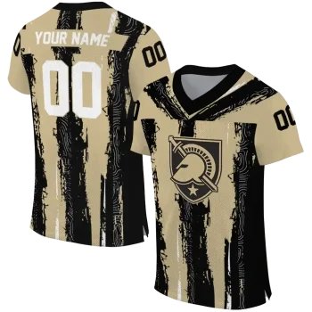personalized army black knights striped texture gold jersey best selling