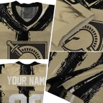 personalized army black knights striped texture gold jersey best selling